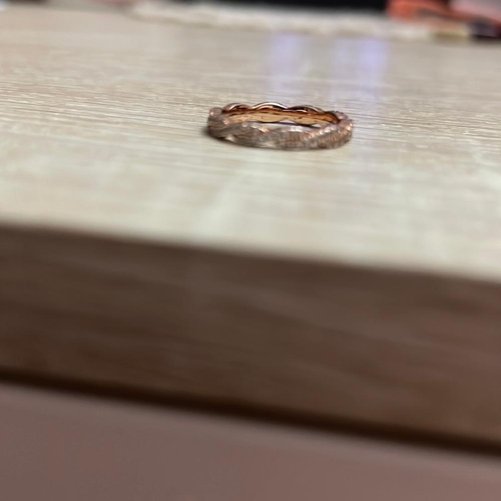 Braided sterling silver (rose gold plated)  ring size 5